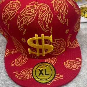 Red and Yellow Paisley Cap